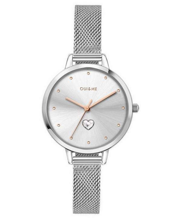 Oui & Me Petite Amourette Silver Sunray Dial Leather Strap Quartz ME010140 Women's Watch image 1