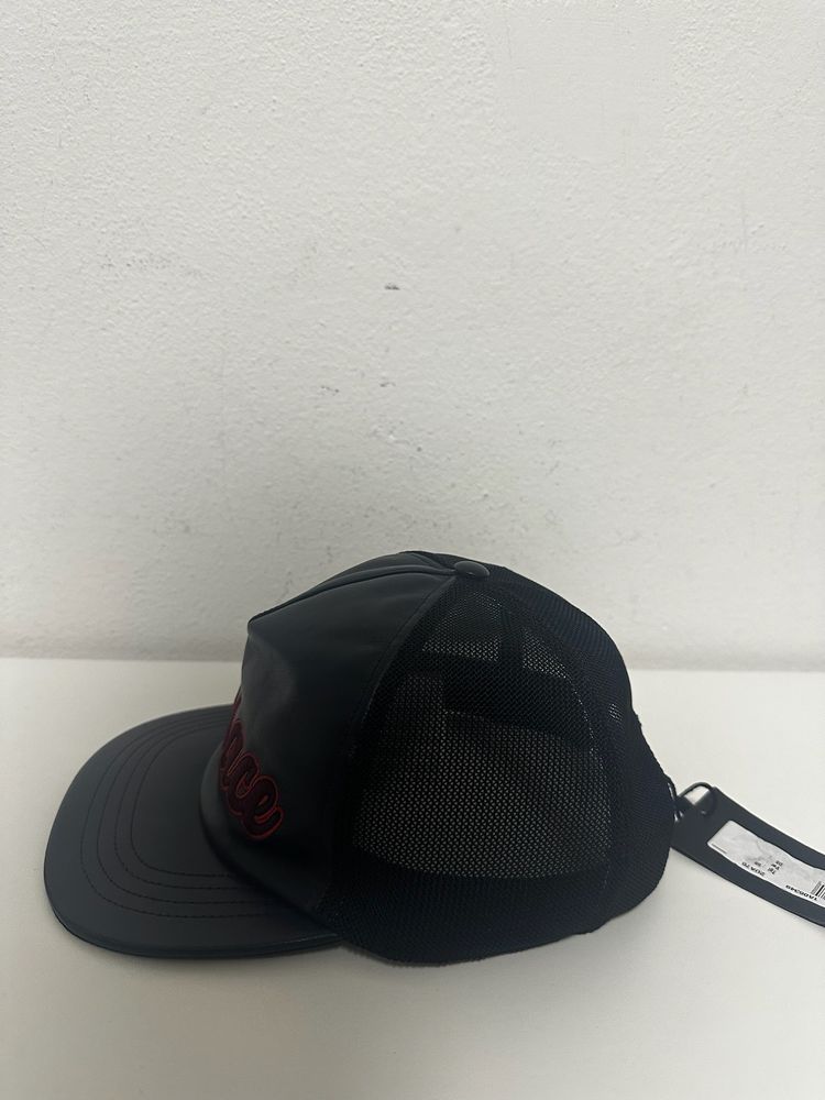 Versace Blue Leather And Mesh Cap image 4