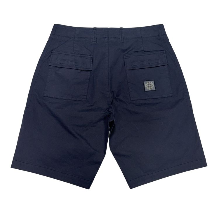 Stone Island Patch Logo Cargo Navy Shorts