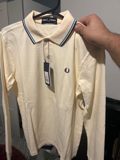 Fred Perry Long Sleeve Polo Cream Shirt