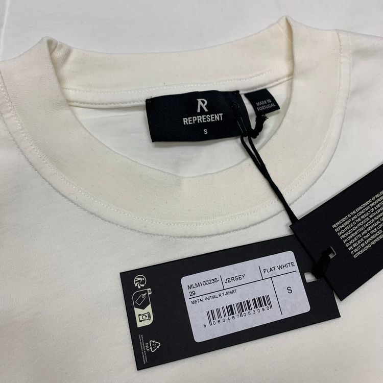 Represent Small Tee Metal Initial R Flat White T-Shirt image 6