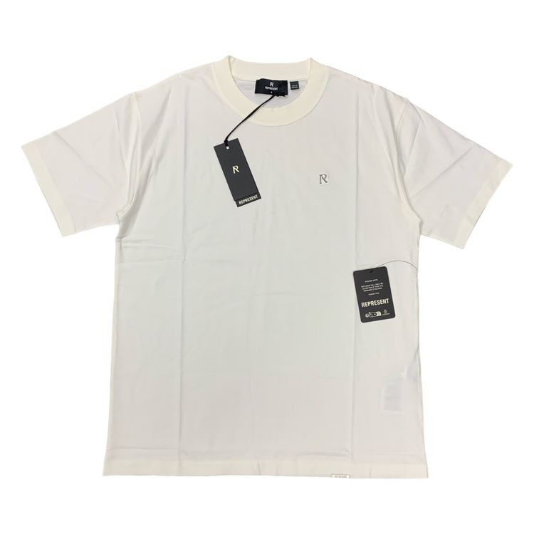 Represent Small Tee Metal Initial R Flat White T-Shirt image 1