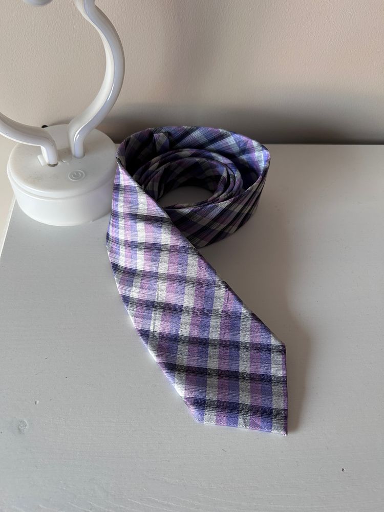 Jeff Banks Purple Plaid Tie