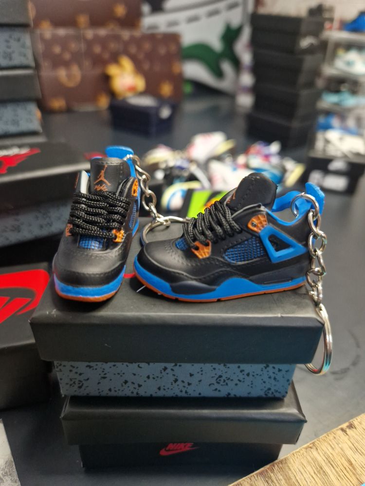 Jordan 4 Black And Blue Sneaker Keychain Pair