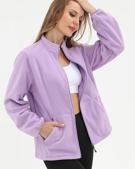 Lavender Fleece Zip-Up Jacket imagen 2