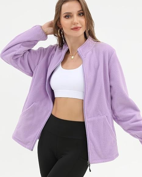 Lavender Fleece Zip-Up Jacket image 1
