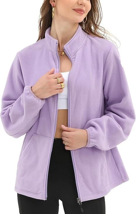 Lavender Fleece Zip-Up Jacket imagen 5