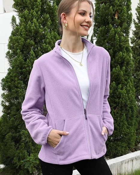 Lavender Fleece Zip-Up Jacket imagen 3