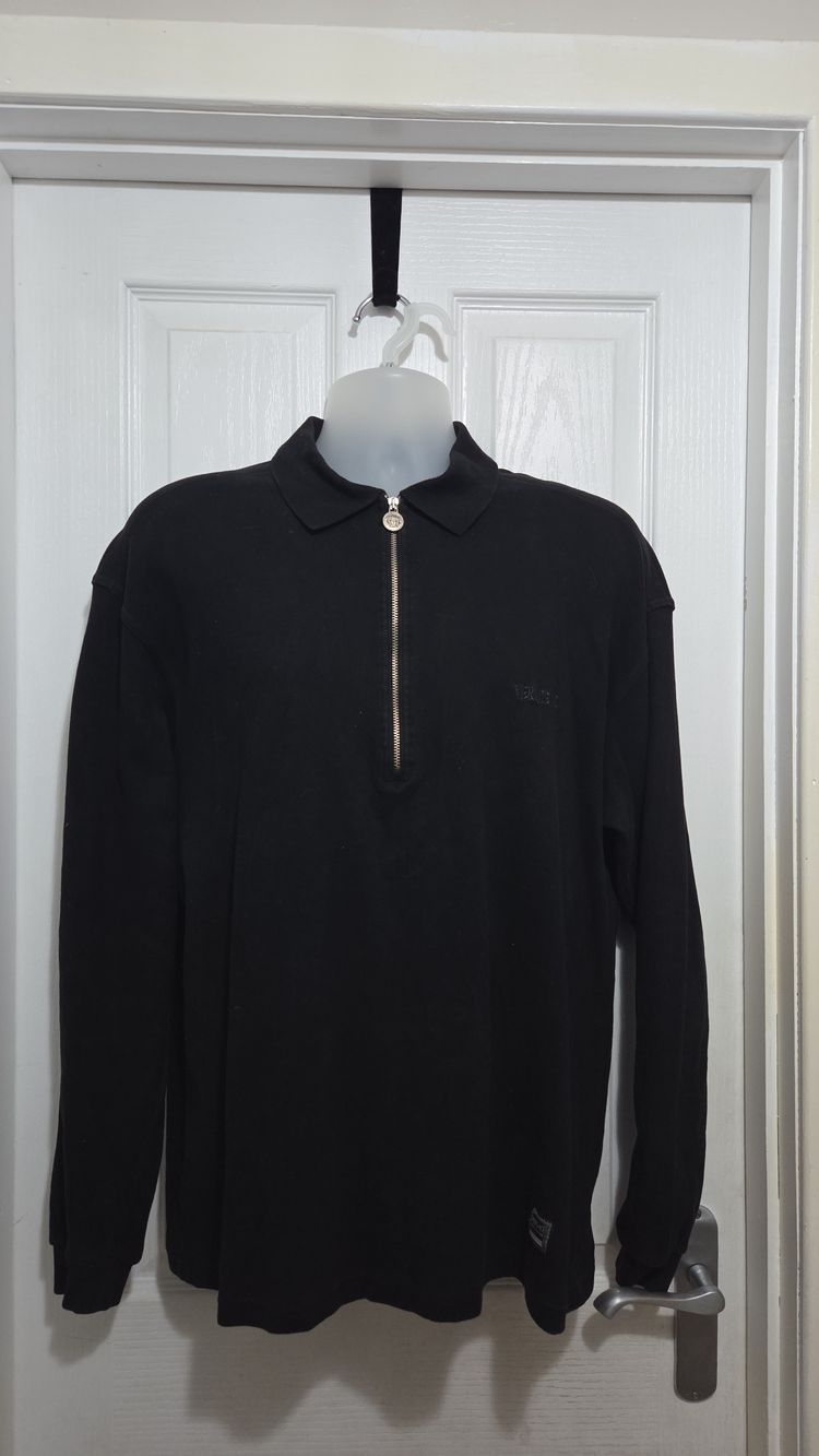 Versace Jeans Couture Versace Vintage Black Long Sleeve Polo Shirt Large product image