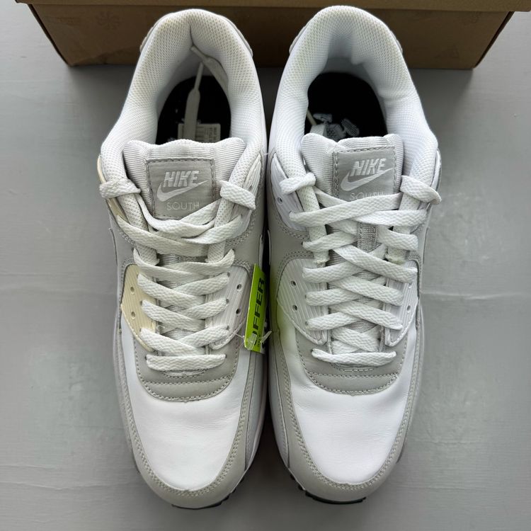 Immagine di Nike Air Max 90 Size UK 9 White Neutral Grey Men's Trainers 309299-912 2
