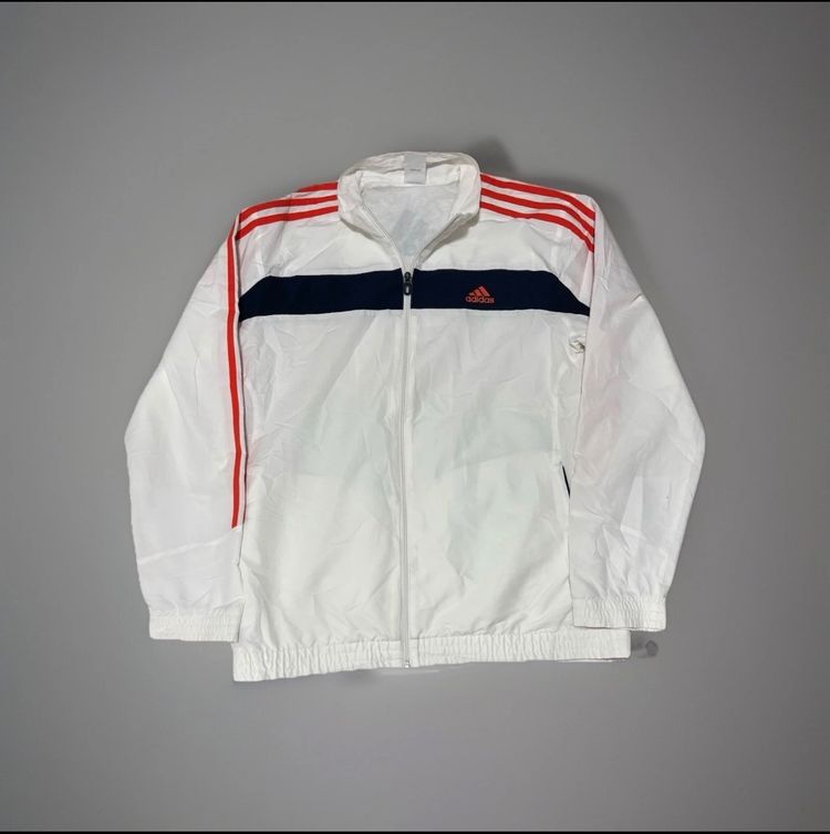 Adidas Originals Adidas White Jacket With Red And Navy Stripes product image