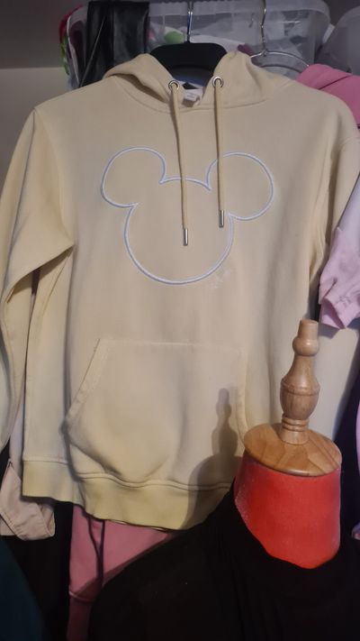 Yellow Disney Hoodie With Mini Mouse Head Outline