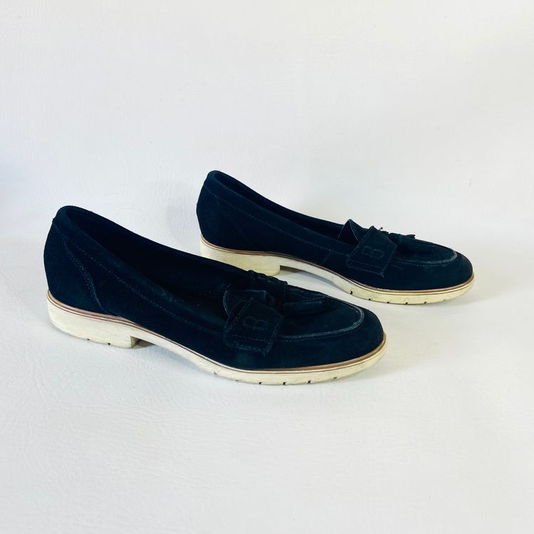 Kurt Geiger | Black Suede Leather | Tassel Loafers Flat Shoes | Size 6 (39) | Work Casual image 14