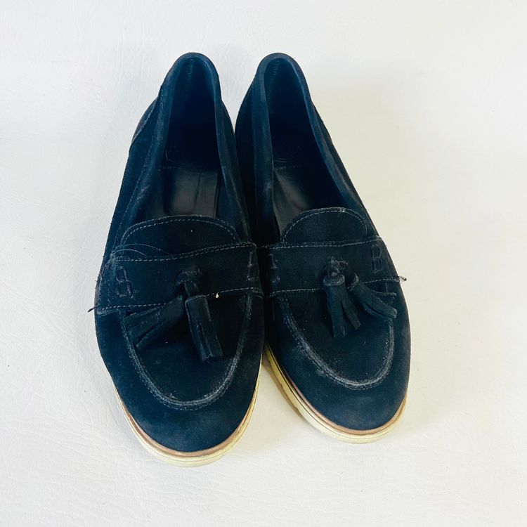 Kurt Geiger | Black Suede Leather | Tassel Loafers Flat Shoes | Size 6 (39) | Work Casual image 7