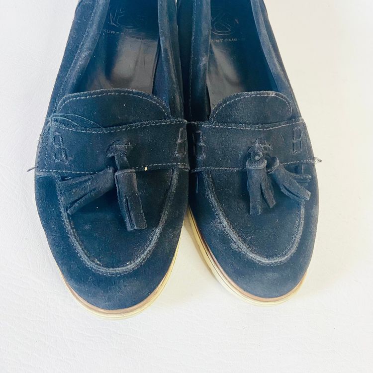 Kurt Geiger | Black Suede Leather | Tassel Loafers Flat Shoes | Size 6 (39) | Work Casual image 2