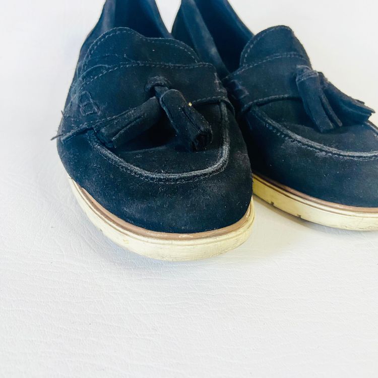 Kurt Geiger | Black Suede Leather | Tassel Loafers Flat Shoes | Size 6 (39) | Work Casual image 13
