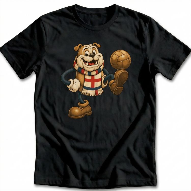 English Bulldog Wearing Football T-Shirt EU