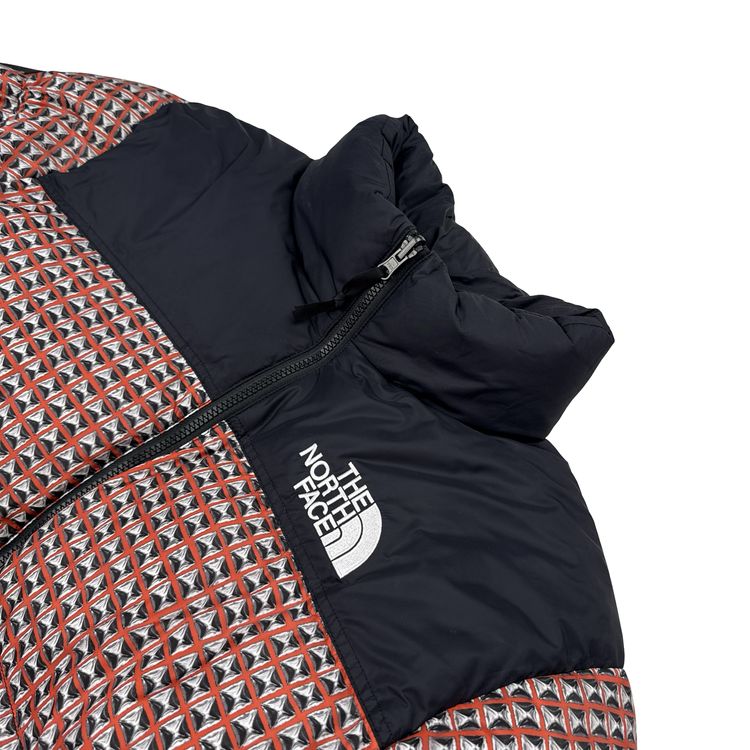 North Face X Supreme 2021 Red Studded Nupste 700 Down Filled Puffer Jacket - Medium image 8