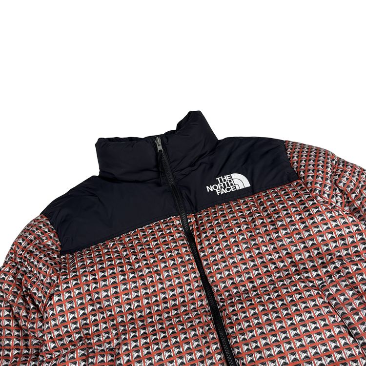 North Face X Supreme 2021 Red Studded Nupste 700 Down Filled Puffer Jacket - Medium image 3