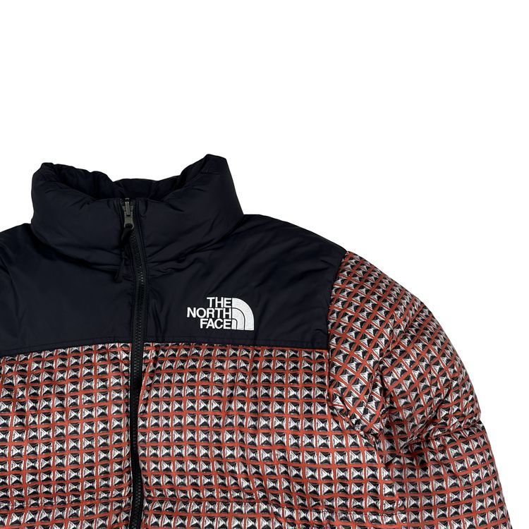 North Face X Supreme 2021 Red Studded Nupste 700 Down Filled Puffer Jacket - Medium image 9