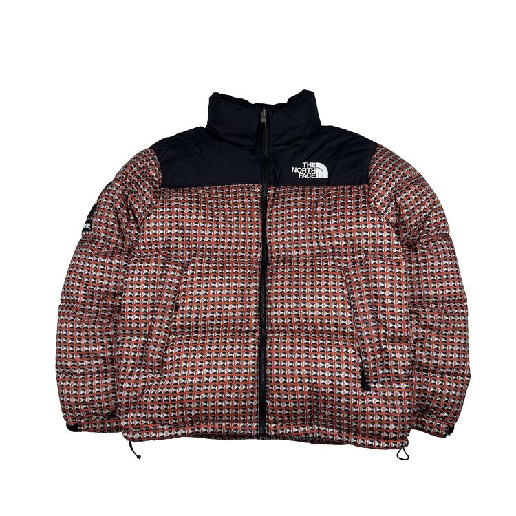 North Face X Supreme 2021 Red Studded Nupste 700 Down Filled Puffer Jacket - Medium image 1