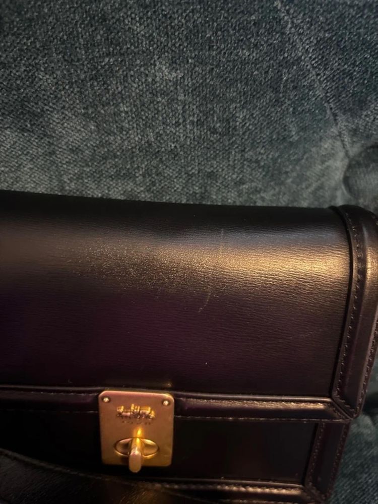 Coach Hutton Belt Bag Crossbody Bag Black Leather BN image 3