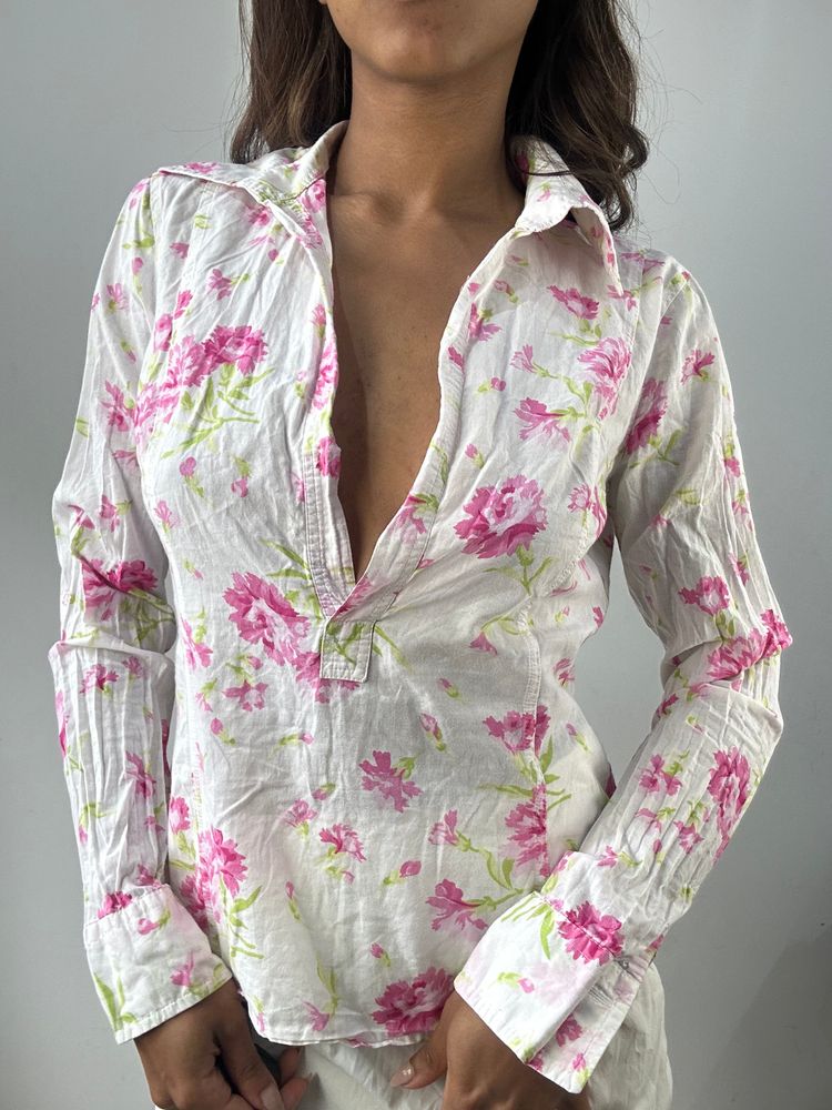Other easter edit | small white floral long sleeve shirt product image