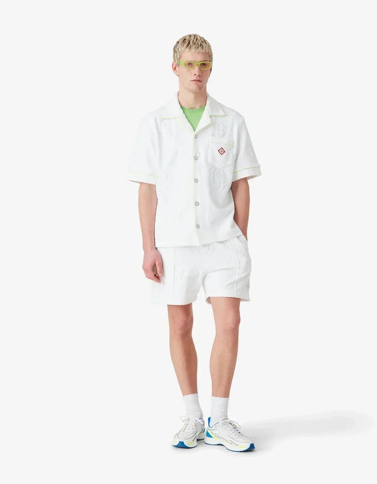 Casablanca White Towelling Monogram Short image 6