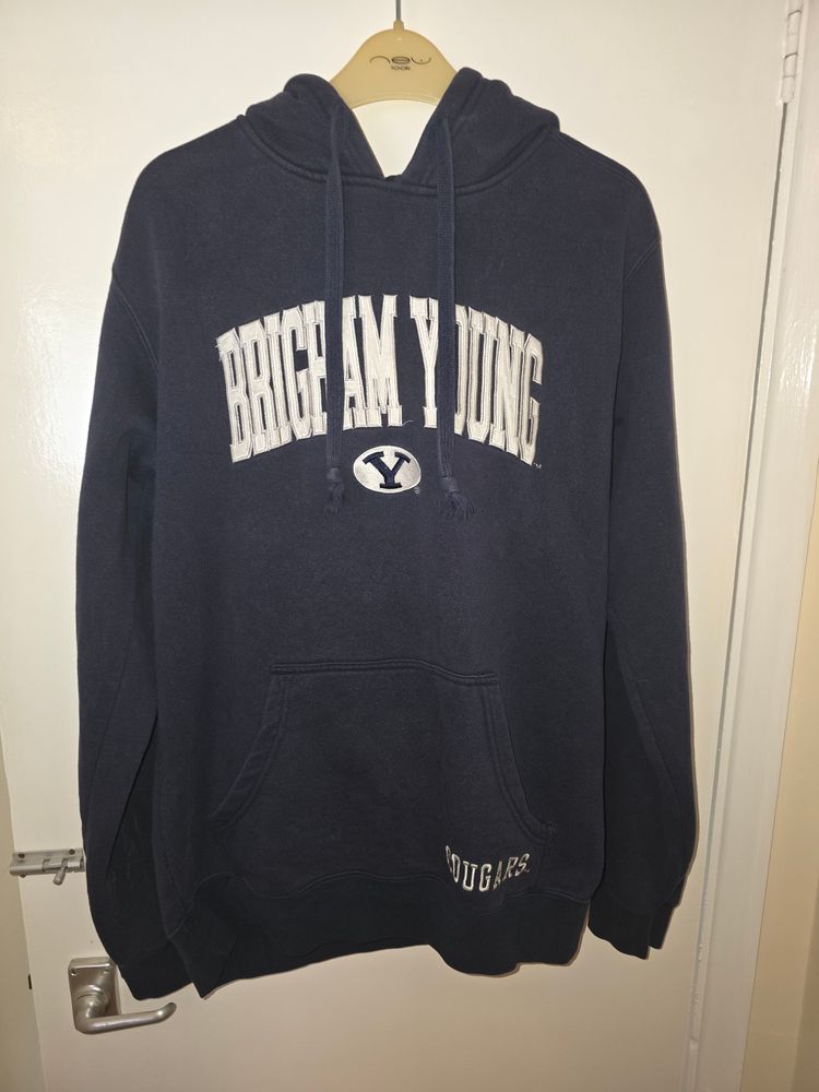 Knights Apparel Navy Blue Hoodie With Brigham Young Text