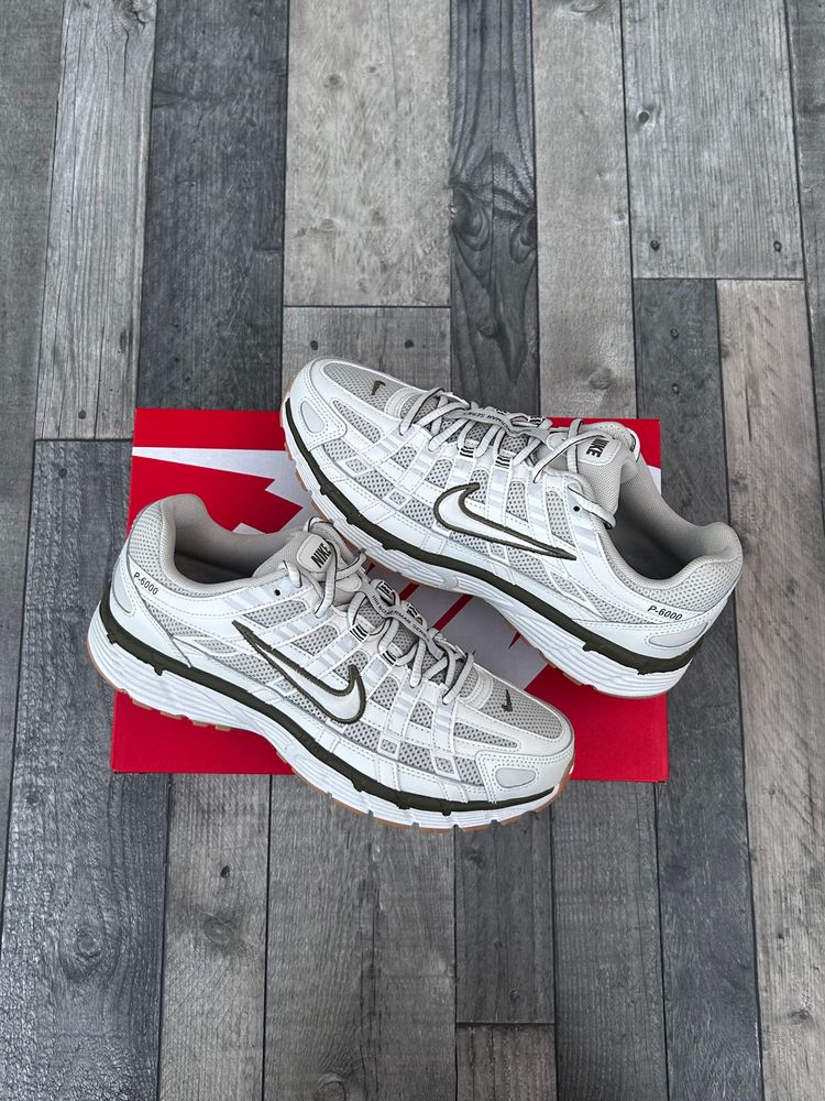 Nike P-6000 Trainers - ‘Light Bone Medium Olive’ - Size UK 7  6
