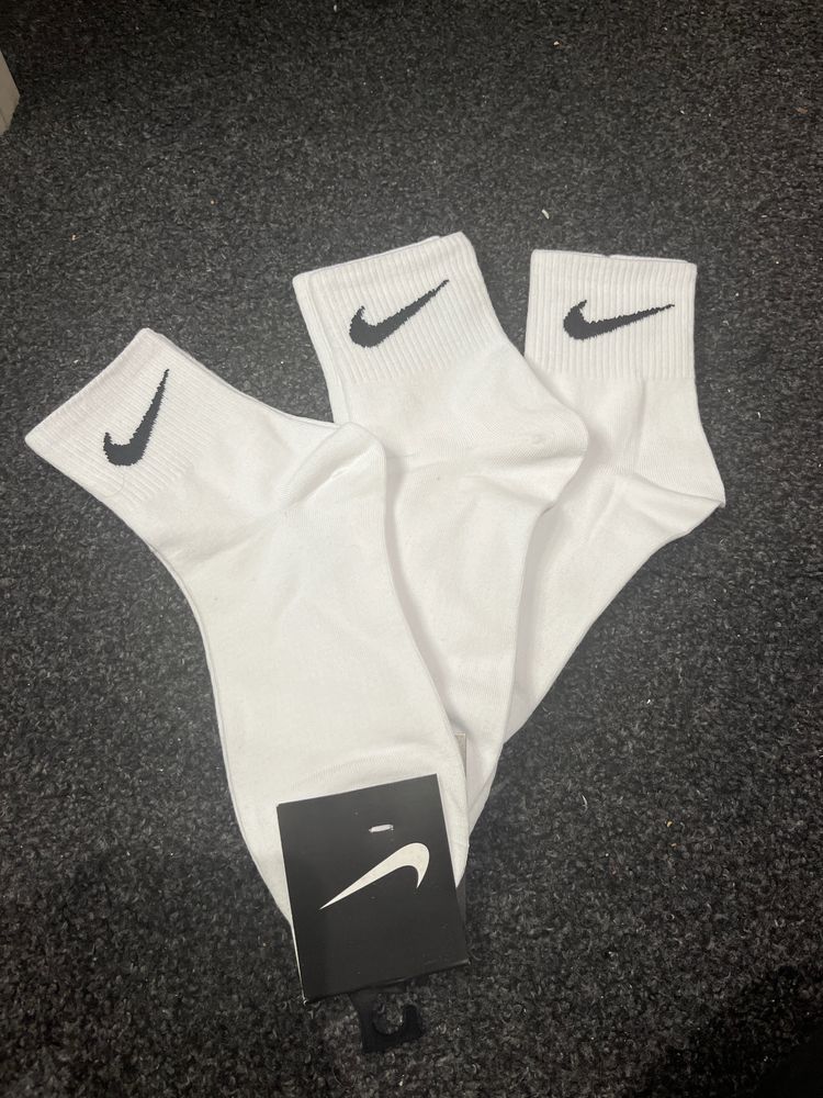 Nike White Socks With Black Swoosh Logo