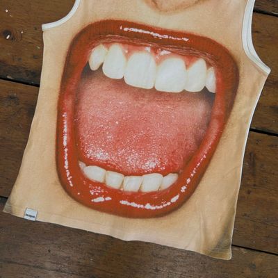 Rare Desigual Screaming Mouth Print Tank Top - M 7
