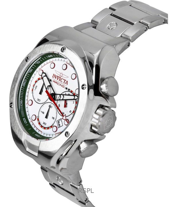 Invicta Racing Chronograph Stainless Steel White Dial Quartz 47746 Men's Watch 3