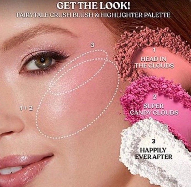 Too Faced Ltd Ed Fairytale Crush Blush & Highlighter Palette 4 Shades BNIB imagen 5
