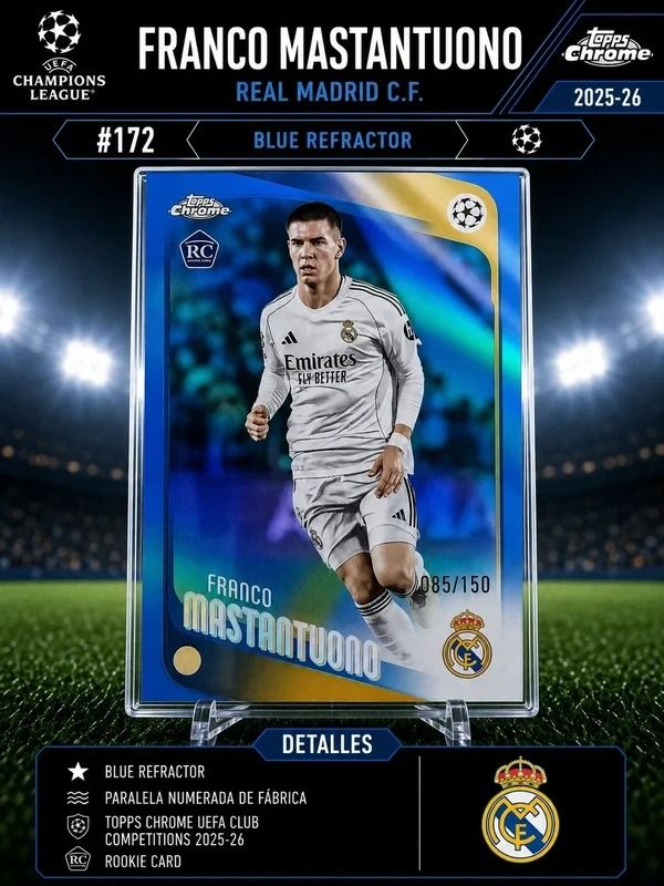 Franco Mastantuono Uefa Champions League Trading Card imagen 1