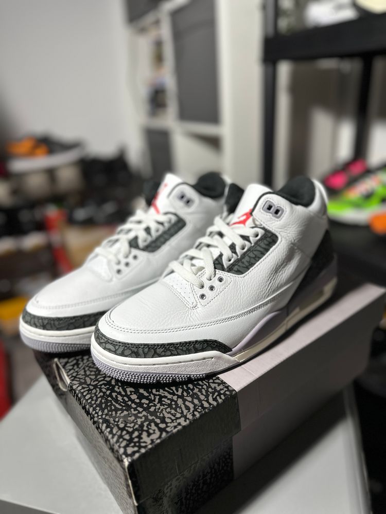 Nike Air Jordan 3 Retro White Black Cement Sneakers