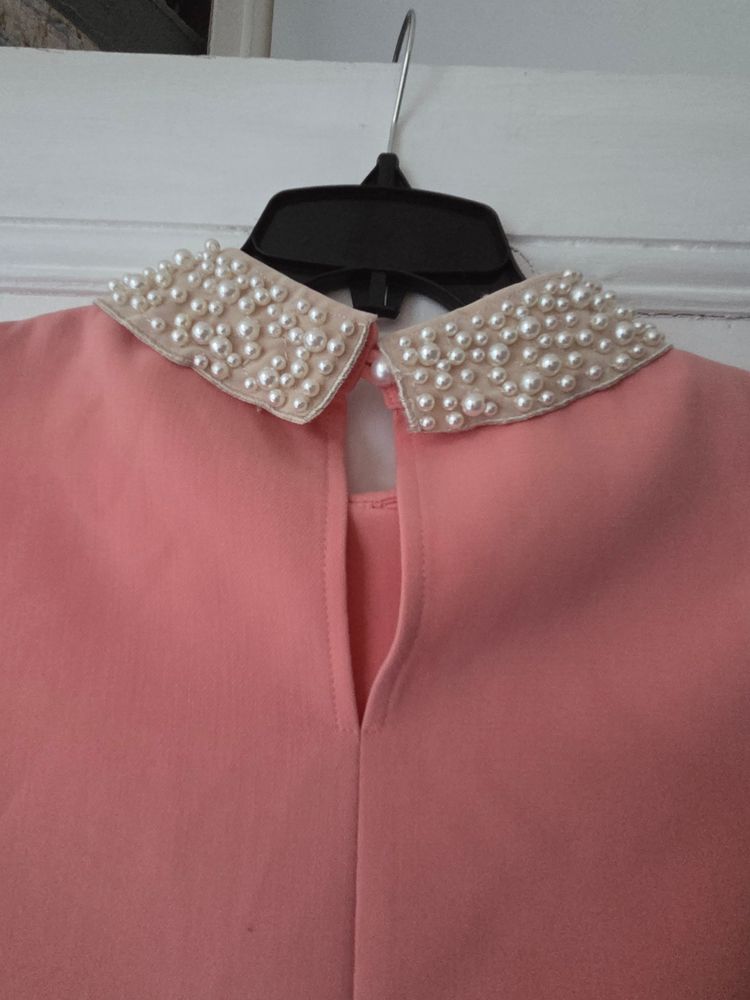 River Island Sleeveless Top With Pearl Embellished Collar 4