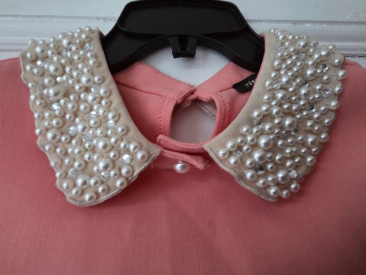 River Island Sleeveless Top With Pearl Embellished Collar 3