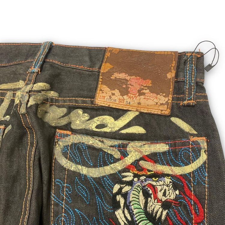 Authentic Ed Hardy “Hell Viper” Embroidered Baggy Denim Jeans 3