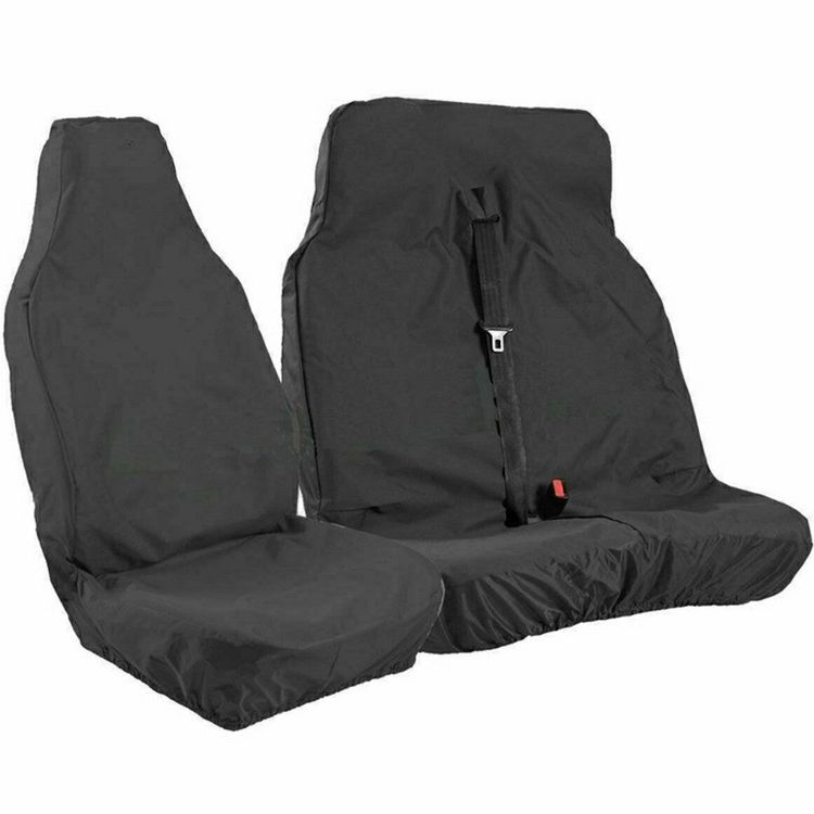 Black Waterproof Van Seat Covers 2-1 ONLY For Ford Transit Car Seat Cover Protector Set 2
