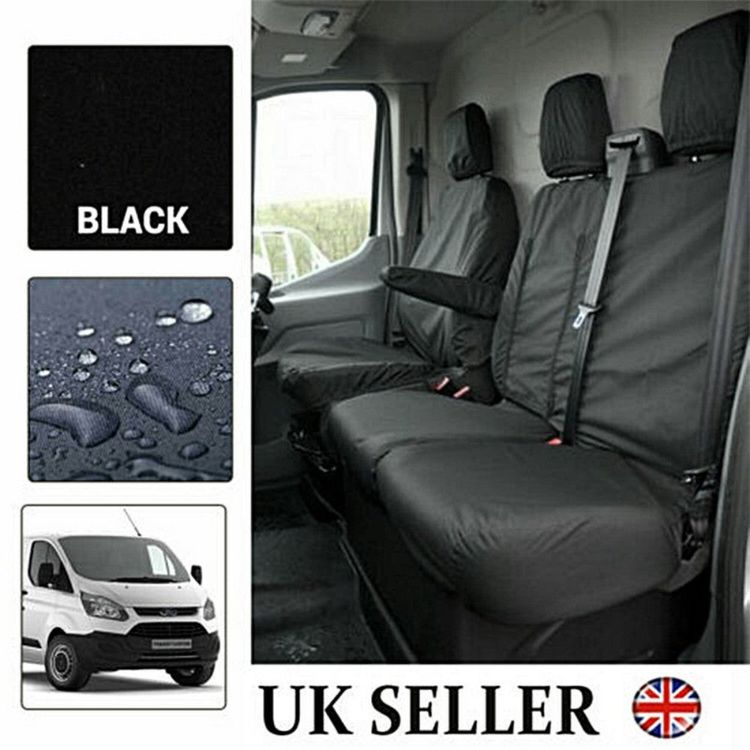 Other Black Waterproof Van Seat Covers 2-1 ONLY For Ford Transit Car Seat Cover Protector Set product image