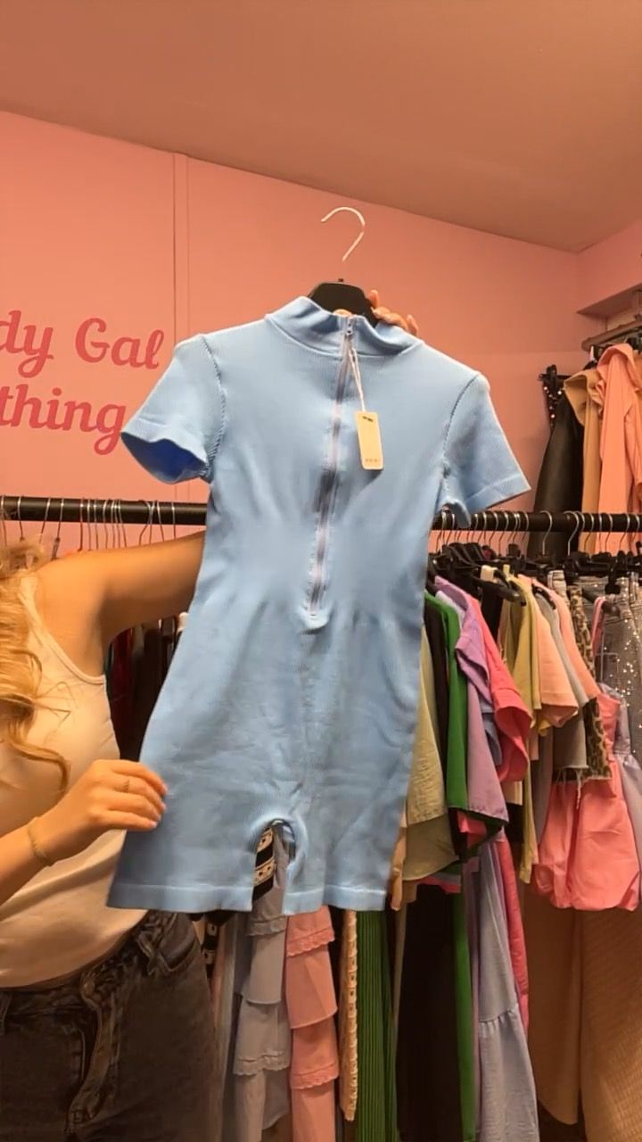 Kimchi Blue Blue ribbed jumpsuit 6-8 product image