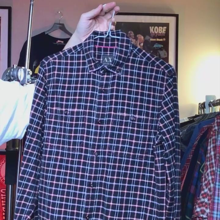 Armani ARMANI EXCHANGE SHIRT SIZE SMALL BLACK PINK product image