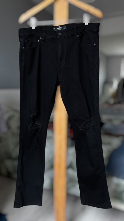 Black Ripped Jeans Hollister w34 L32
