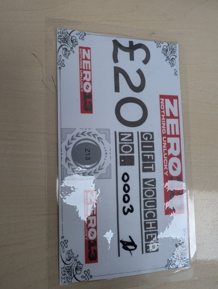 Zero13 £20 Gift Voucher 3