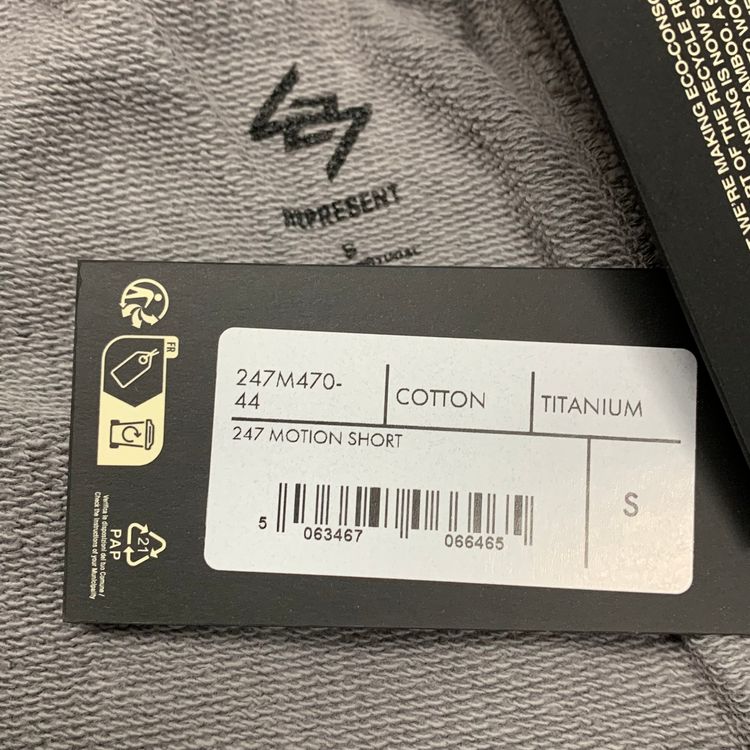 Represent Small Shorts 247 Motion Titanium Grey Shorts Bottoms 2