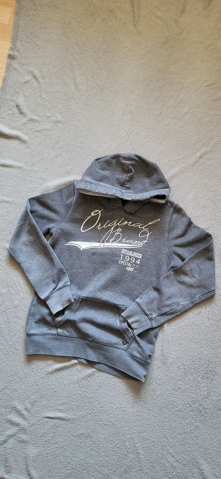 Grey Hoodie With Printed Text