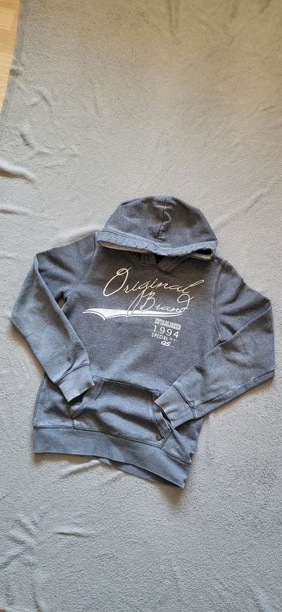 Grey Hoodie With Printed Text