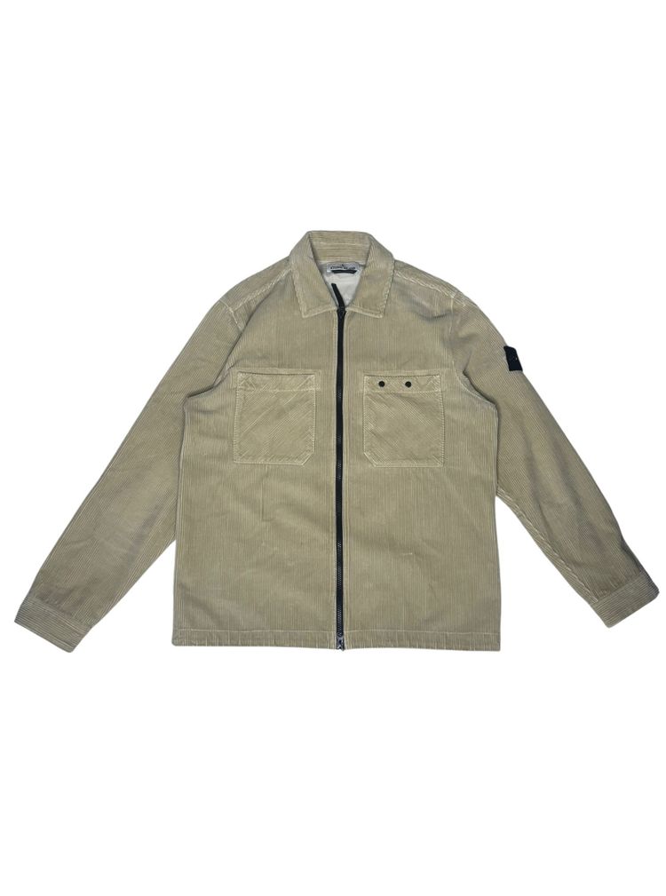 Beige Zip-Up Jacket STONE ISLAND CORDUROY
