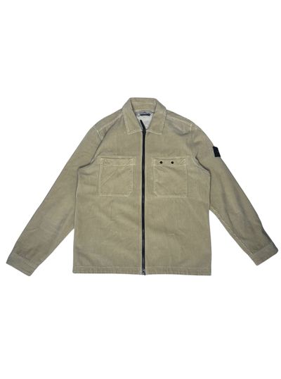 Beige Zip-Up Jacket STONE ISLAND CORDUROY